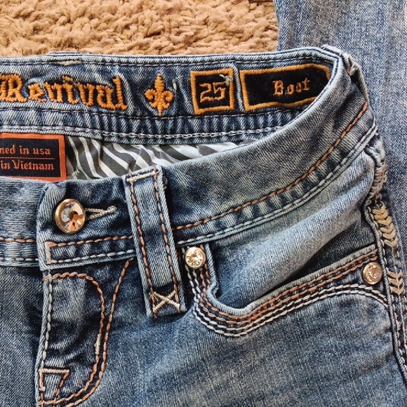Rock Revival Blue Boot Cut Jeans with Faded Detailing - Picture 2 of 7